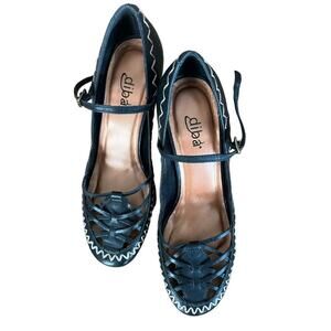 Diba Leather Kitten Heels Black- Made in Brazil-Size 7.5